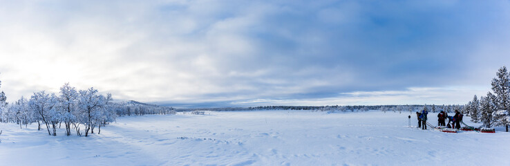Winter landscape in Nuorgam, Lapland, Finland