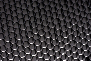 Black hexagon mosaic background. Hexagon black texture