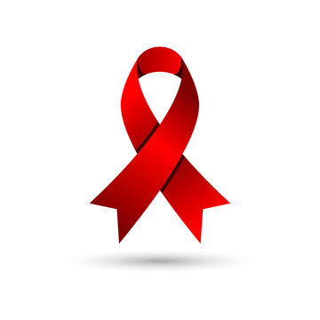 red awareness ribbon vector illustration. world aids day campaign.