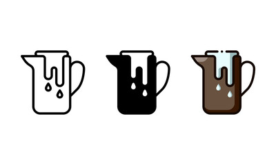 Creamers icon. With outline, glyph, and filled outline styles