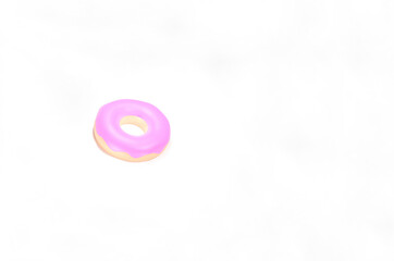 3D illustration rendering donut on white background