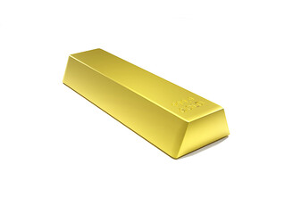 3d rendering illustration gold bar bullion on a  white background