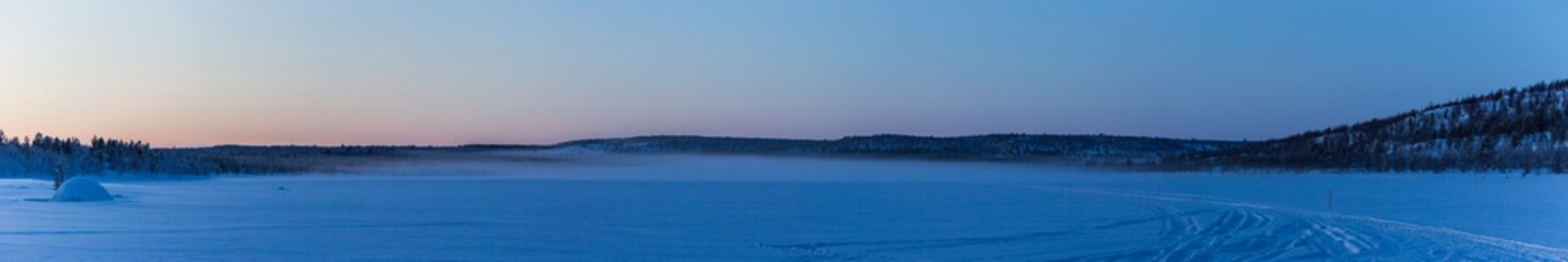Fototapeta na wymiar Winter landscape in Nuorgam, Lapland, Finland