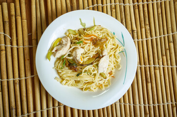 Kolkata style egg chicken chow mein