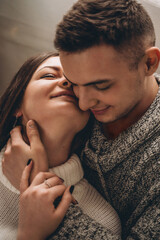 Fototapeta premium Couple in love in a trailer