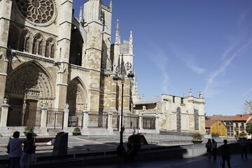 Cathedral of Leon, historical city of Spain. Europe