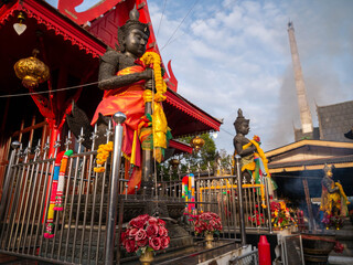 Thao Wessuwan's idol Enshrined at Wat Chulamanee Samut Songkhram Province 19 October 2020 Thailand