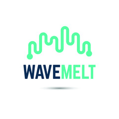 Wave melt logo design. Eps10 vector illustration.