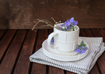 cup of coffee with flowers