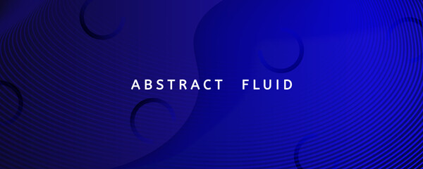 Blue Futuristic Background. Fluid Lines Banner. 