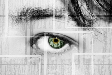 Obraz premium A beautiful insightful look man's eye. Close up shot.