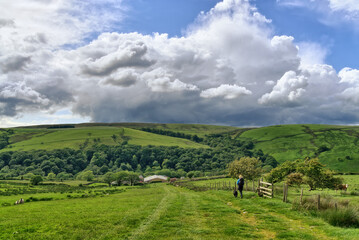 A lone hiker in the Forest of Bowland