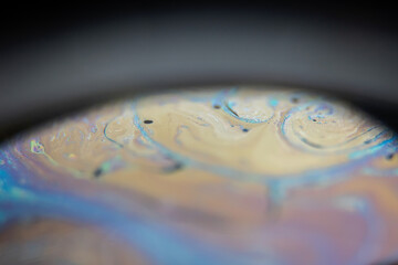colorful soap Bubble Ball with black background