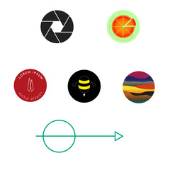 set of circular logos to use as a logo, icons by adding a text of your choice
