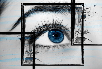 A beautiful insightful look woman's eye. Close up shot