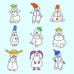 set of snowman