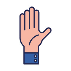hand up line and fill style icon vector design