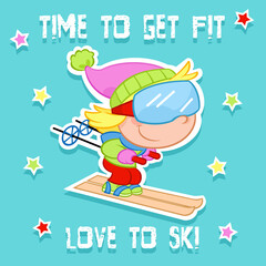 Time to get fit - Little girl and sports - Skiing