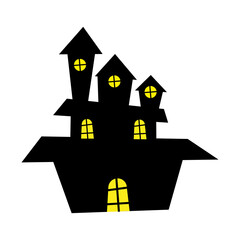 halloween black house vector design