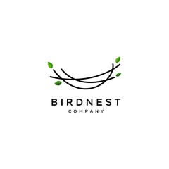 bird nest icon logo line illustration symbol