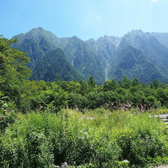 長野県の観光地、上高地の美しい自然の風景