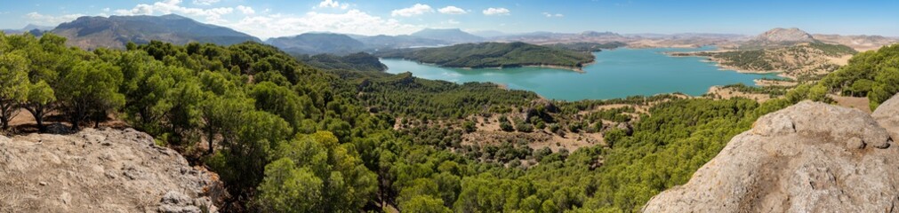 Fototapeta na wymiar View of the Guadalteba reservoir, Málaga, Spain.