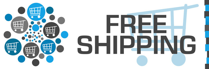 Free Shipping Blue Grey Dots Circular Shopping Carts Left 