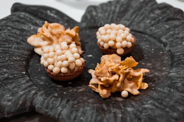 Delicious dark and white chocolate bonbons