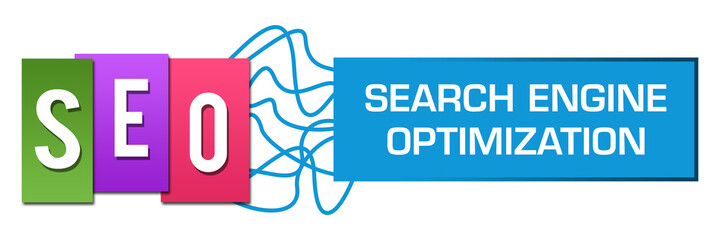 SEO - Search Engine Optimization Colorful Stripes Lines Box Text Horizontal 