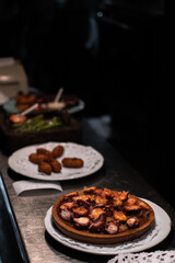 Typical spanish octopus food and dishes