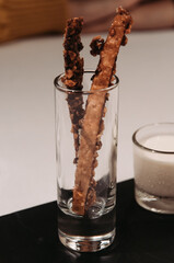 Sweet sticks as a dessert
