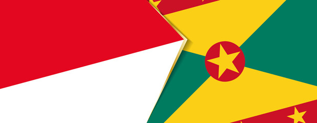 Indonesia and Grenada flags, two vector flags.