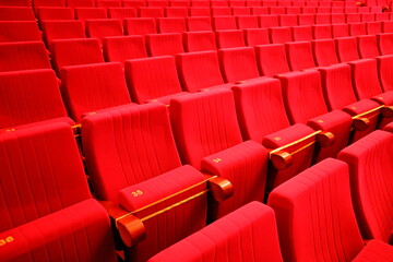 seats in the theater. Social distance between spectators in the hall. Social distance restrictions