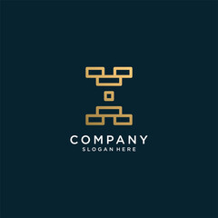 Obraz premium Letter X logo with golden abstract line art style, unique, premium, vector