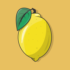 Lemon, flat design.