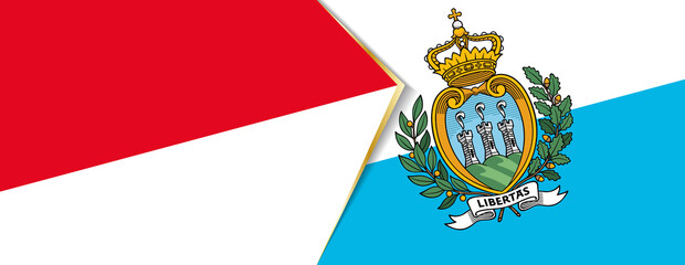 Indonesia and San Marino flags, two vector flags.