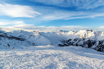Fototapeta na wymiar Panorama Of The Austrian ski resort Ischgl.