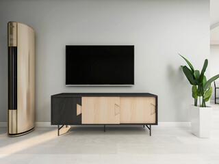 There are cloth sofa and table in the clean living room