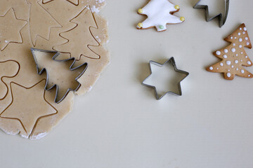Fototapeta premium christmas cookies on a wooden background