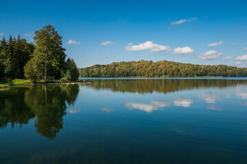 Fototapeta na wymiar View on the Hancza lake at autumn, Podlaskie, Poland