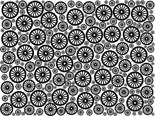 Black wheels beautiful texture on plain white background