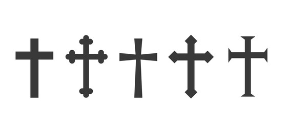 Set christian cross vector - 385501344