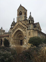Fototapeta na wymiar church near Vajdahunyad Castle in the City Park of Budapest, Hungary