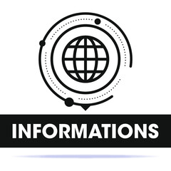 INFORMATIONS PICTO LOGO BLACK AND WHITE ILLUSTRATION