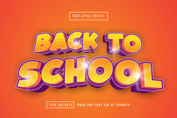 Orange Back to school Text effect editable premium free downloa