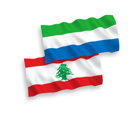 Flags of Lebanon and Sierra Leone on a white background