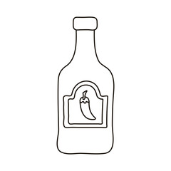 tequila bottle mexican line style icon