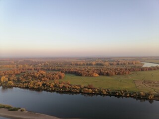 The view from the mountains to the White river in the fall