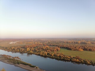 The view from the mountains to the White river in the fall