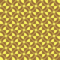 Vector seamless pattern background texture with geometric shapes, colored in yellow, brown colors.